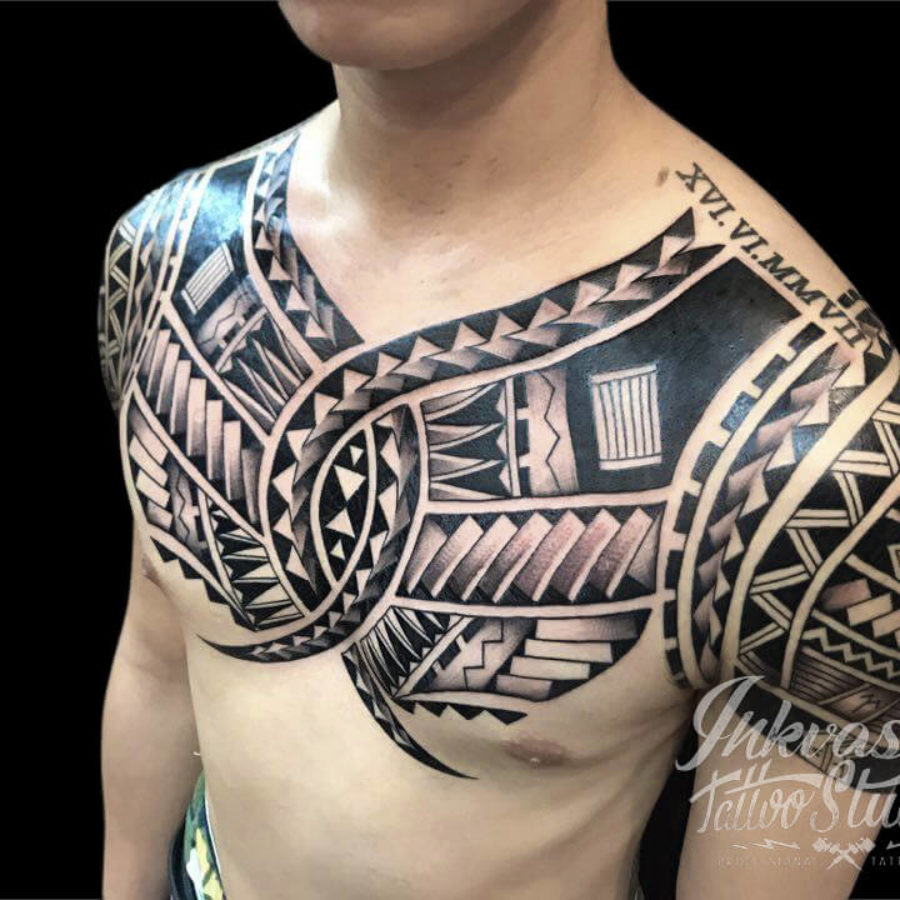 Polynesian Maori Chest Tattoo