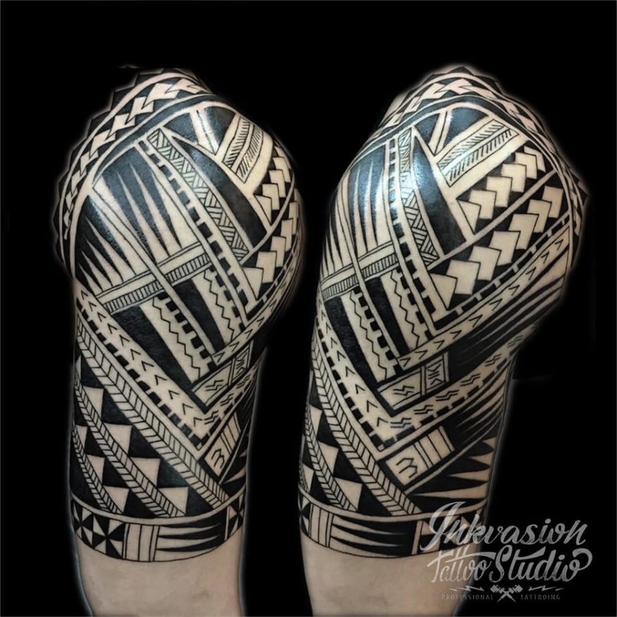 Polynesian Half Sleeve Tattoo