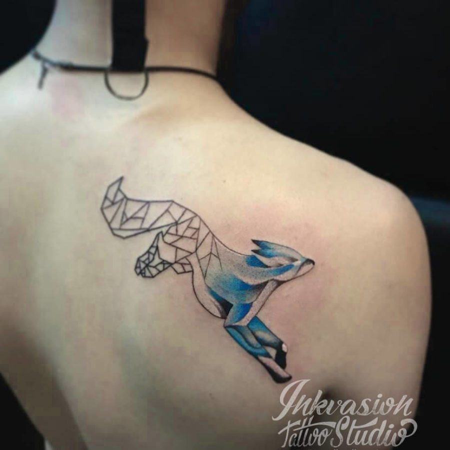 Geometric Fox Tattoo