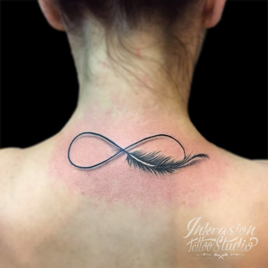 Infinity Feather Tattoo
