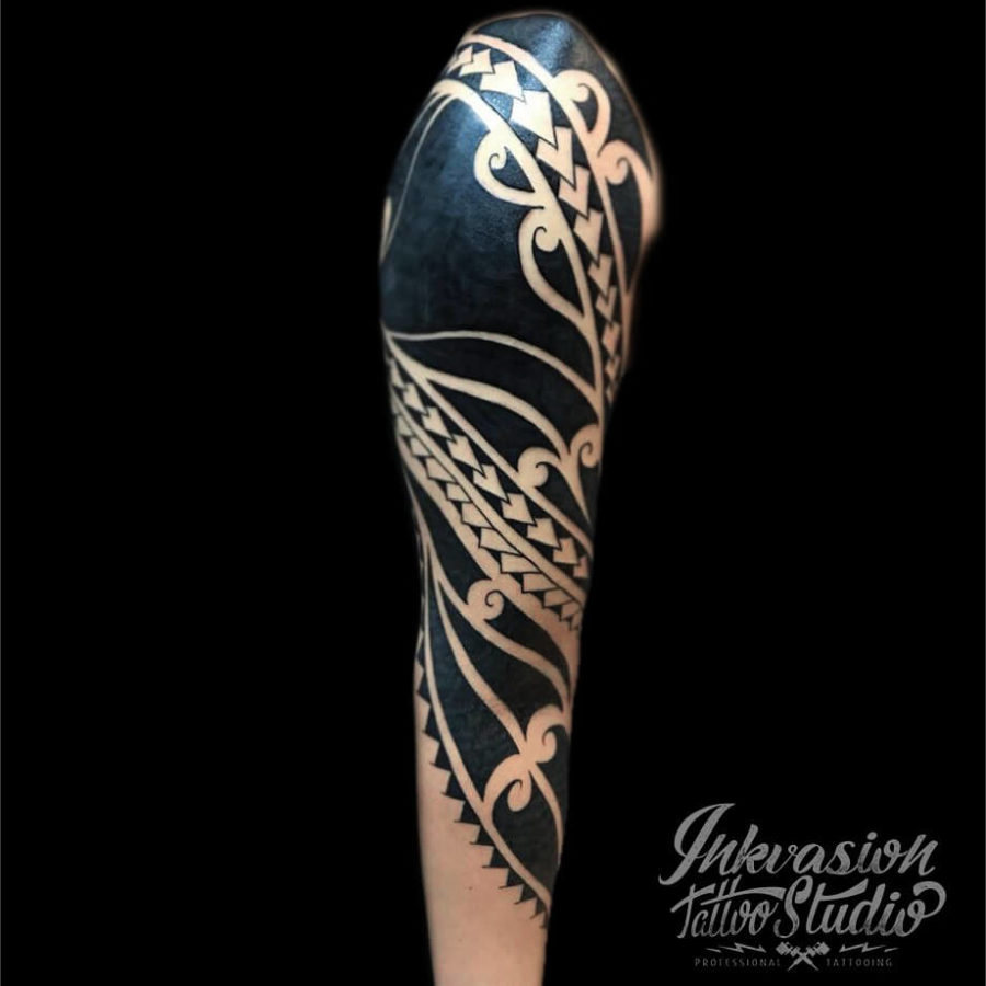 Blackwork Polynesian Tattoo