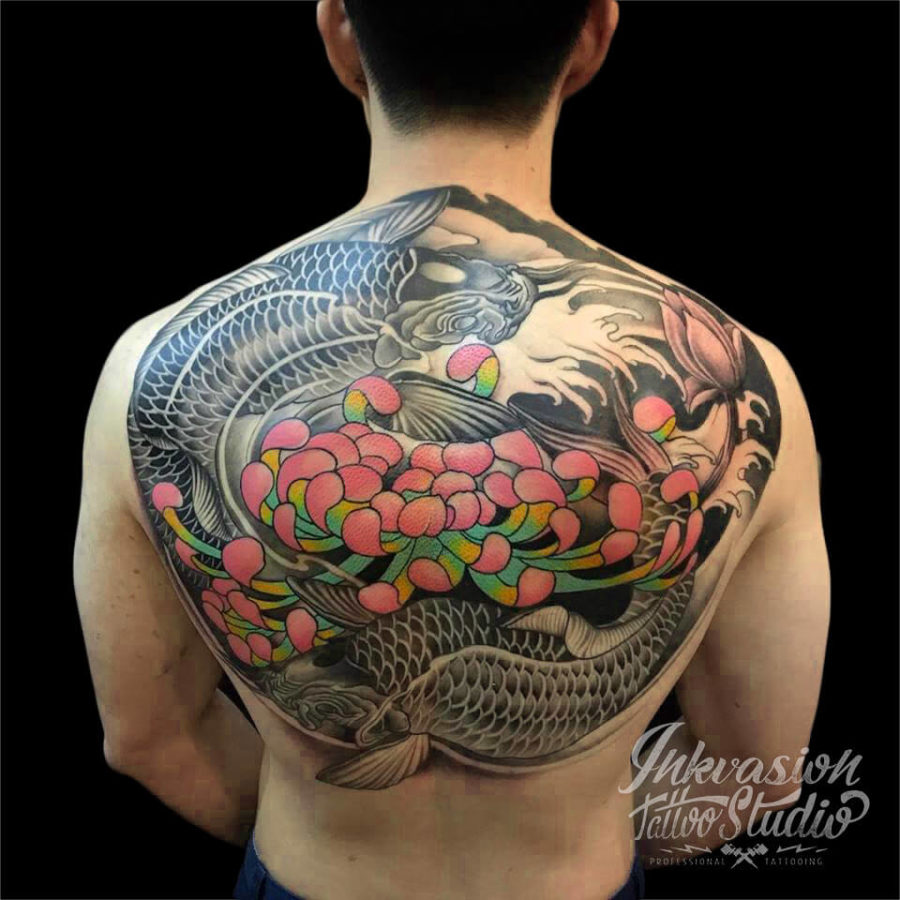 Yin Yang Koi Tattoo