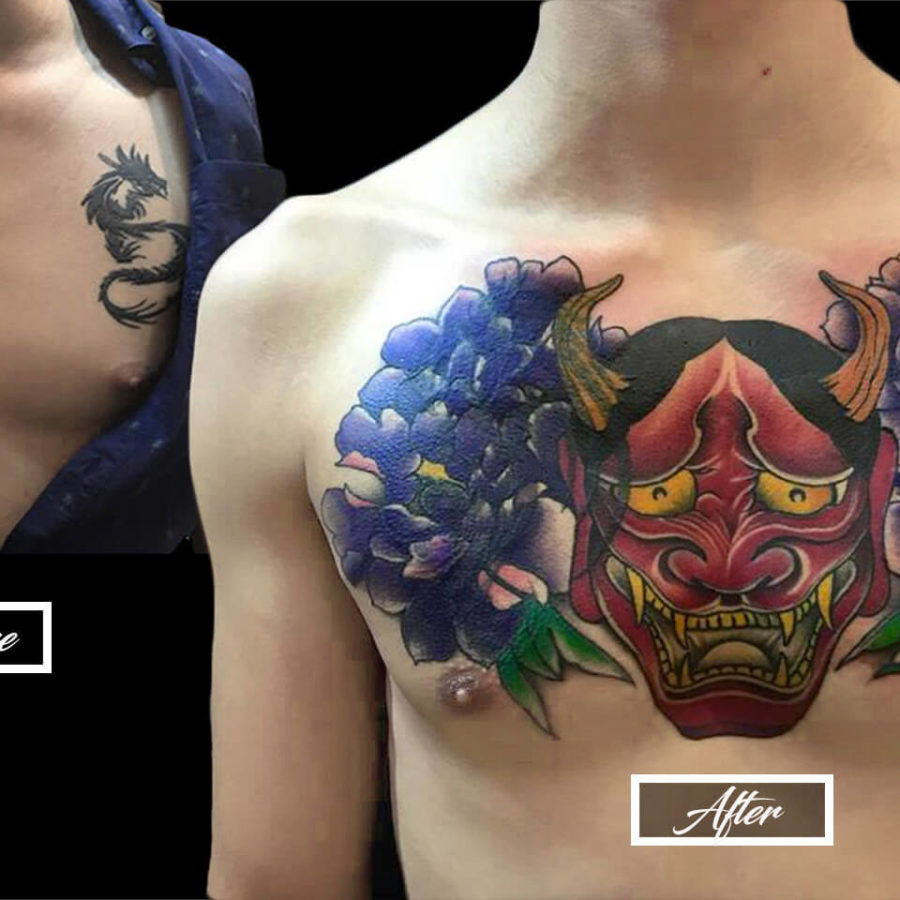 Hannya Mask Cover-Up Tattoo