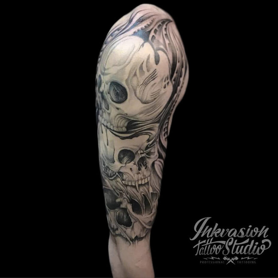 Skull Half Sleeve Tattoo