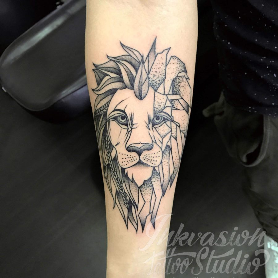 Lion Dotwork Tattoo