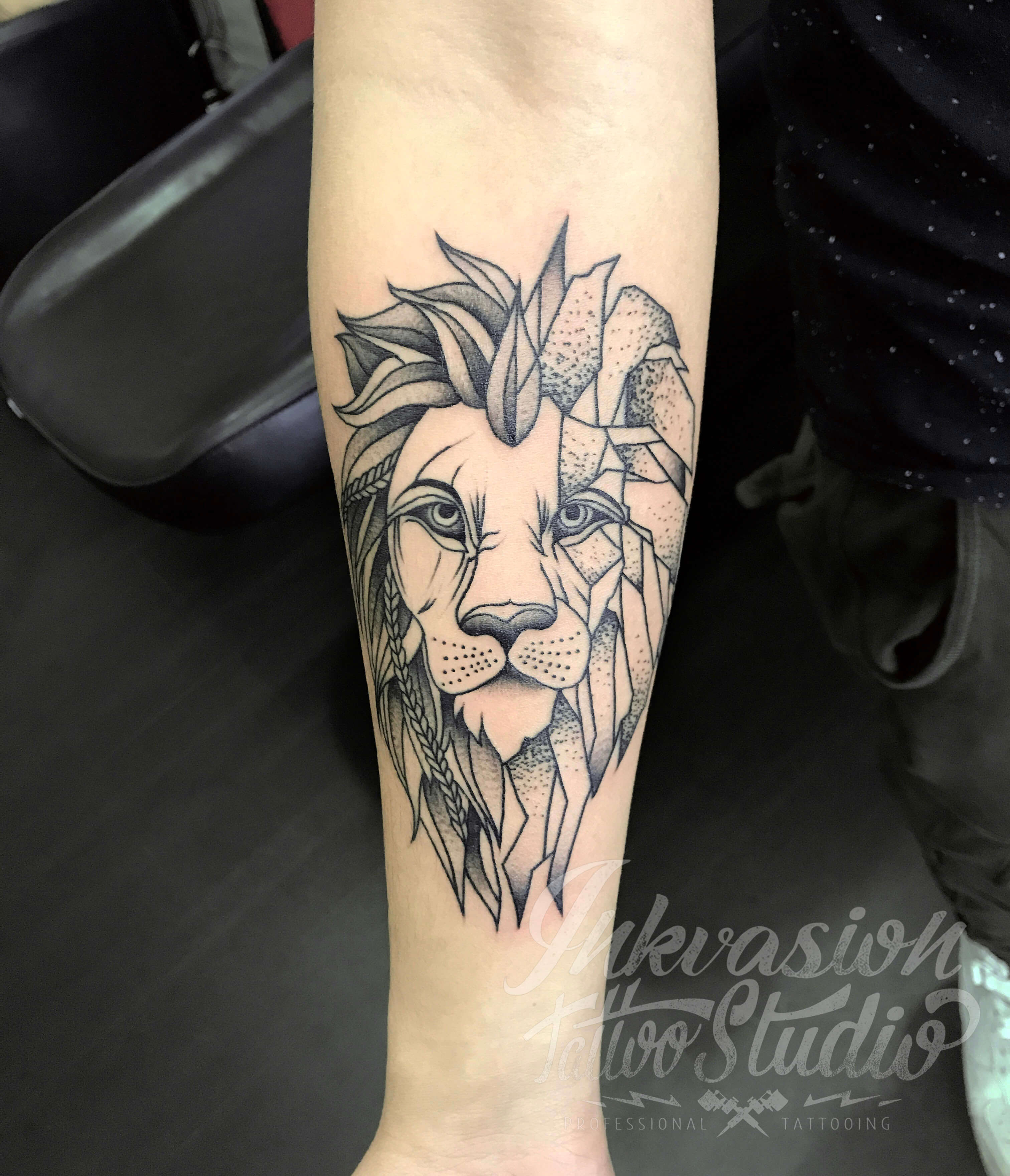 Lion Dotwork Tattoo