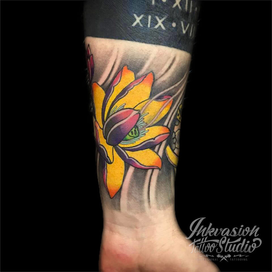 Japanese Style Lotus Tattoo