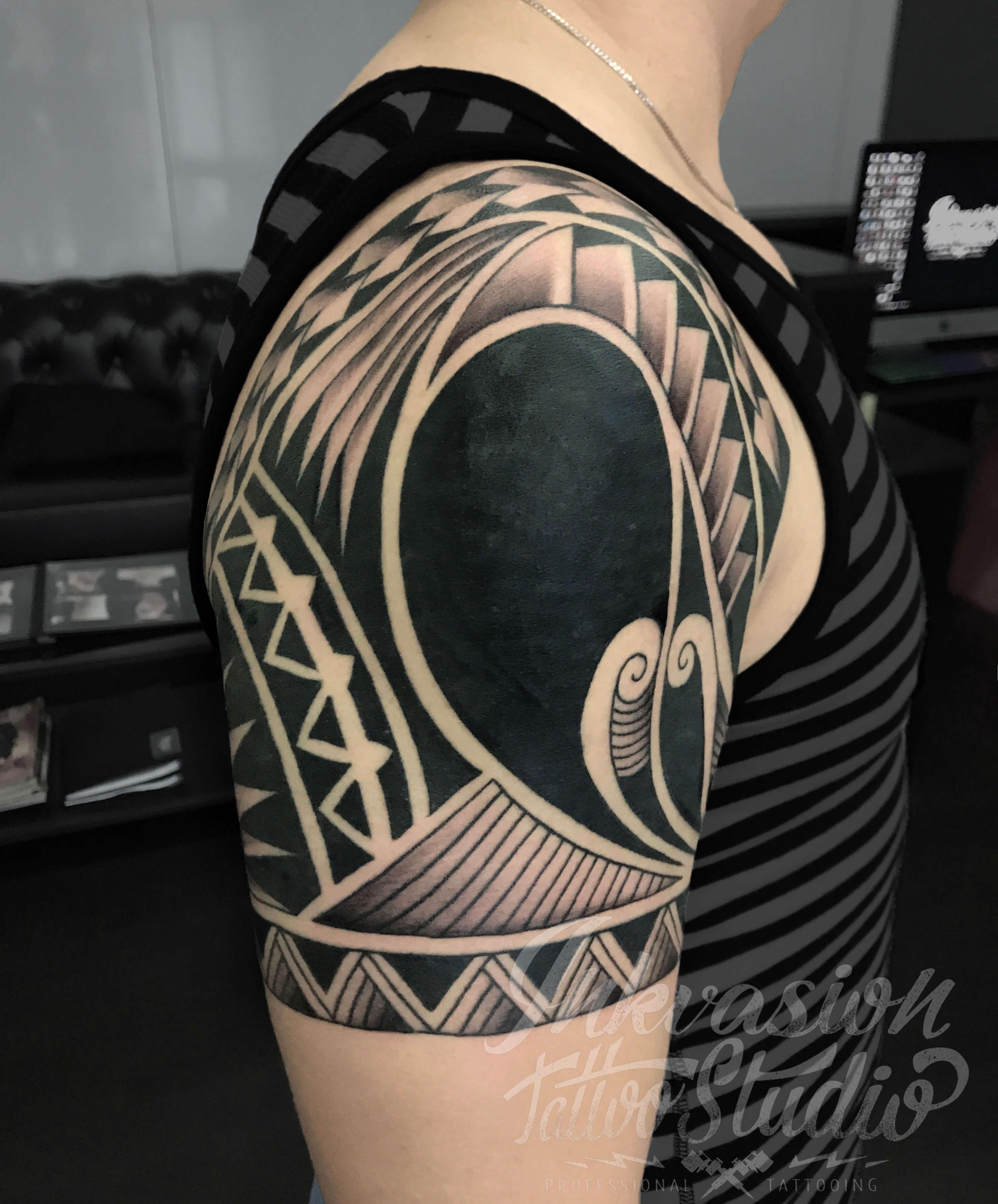 Maori polynesian tattoo border tribal sleeve pattern vector. Samoan  bracelet tattoo for arm or foot. 10450430 Vector Art at Vecteezy