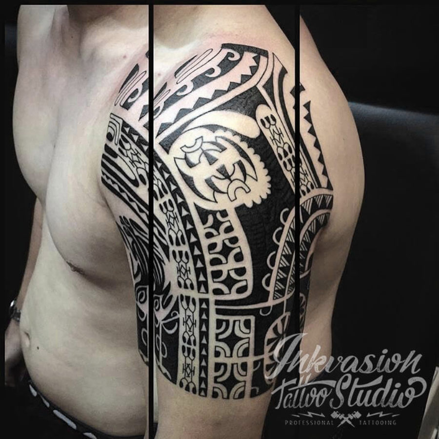 Polynesian Maori Half Sleeve Tattoo