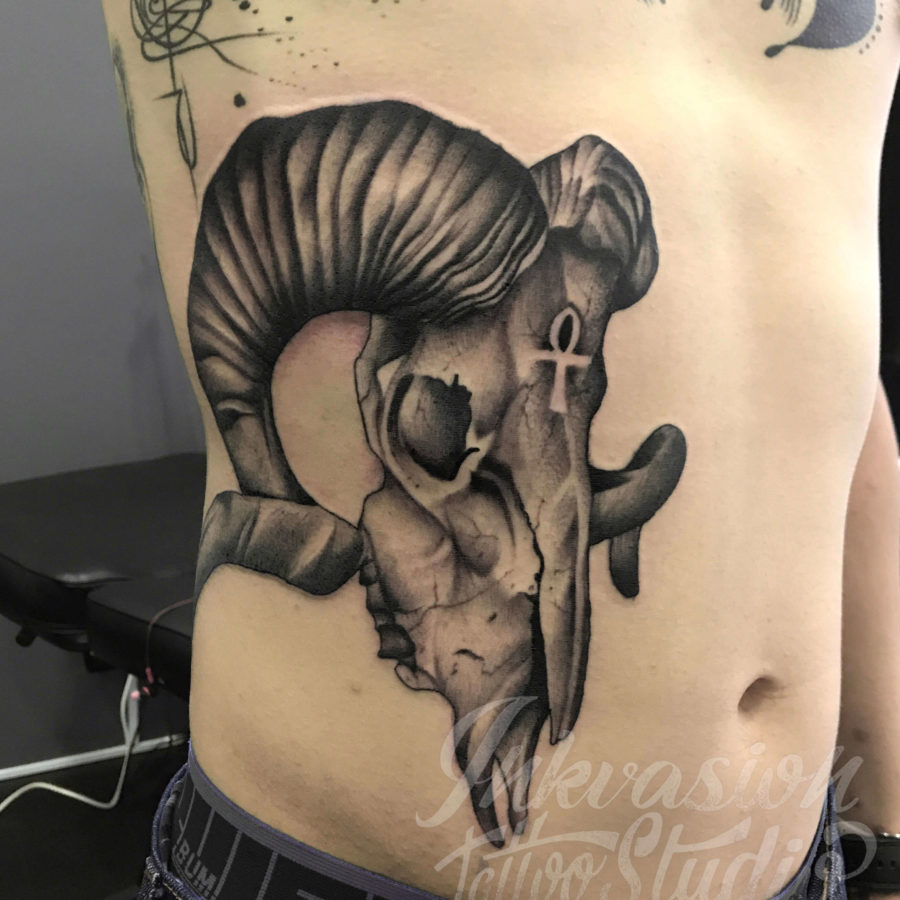 Ram Skull Tattoo