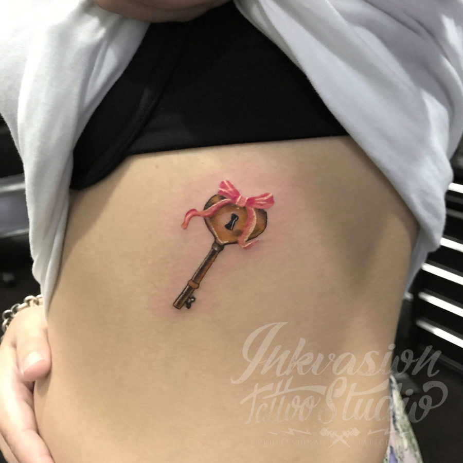 Ribbon Key Tattoo