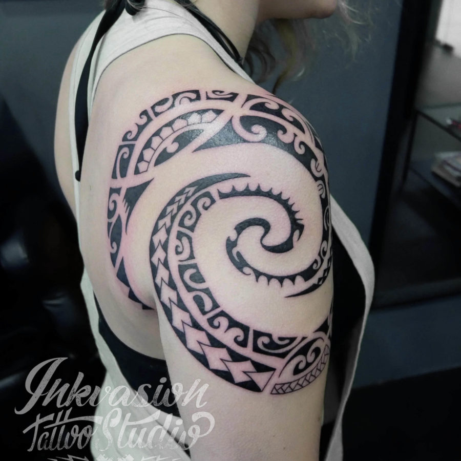 Tribal Polynesian Swirl Tattoo