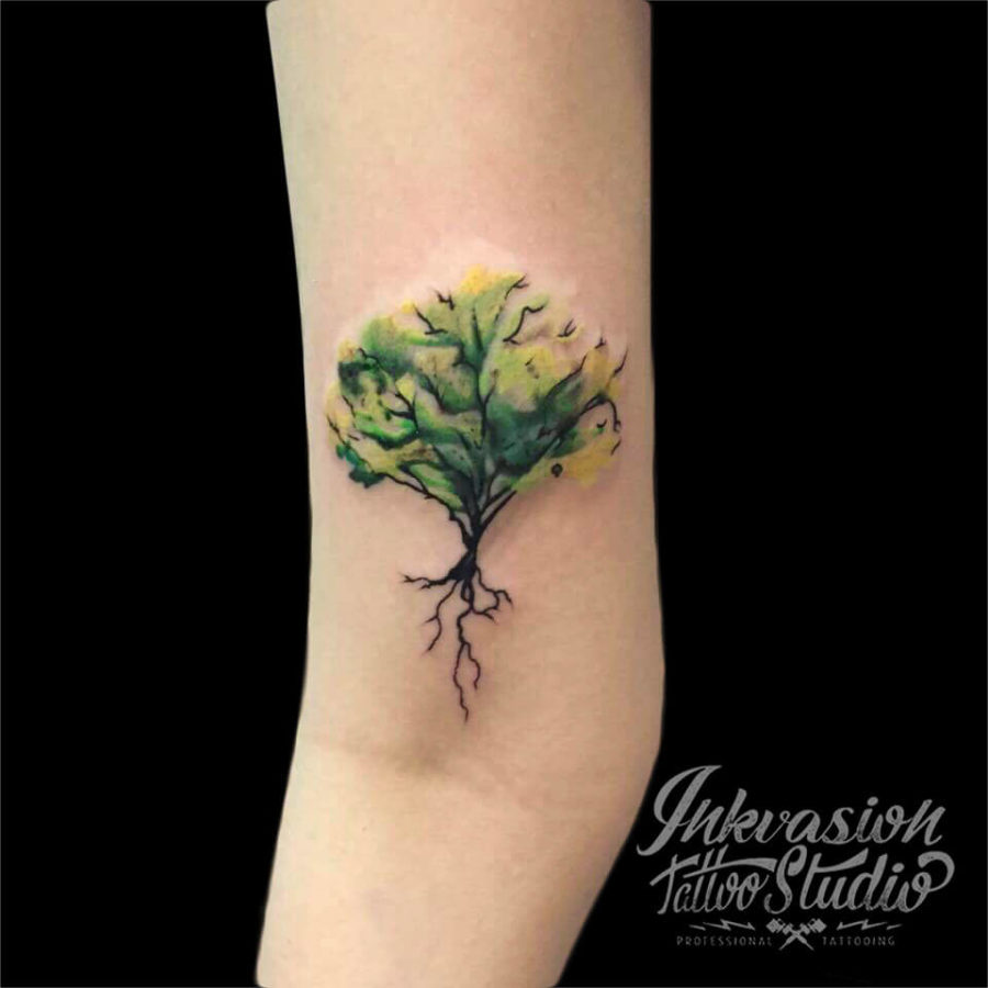 Watercolour Tree Tattoo