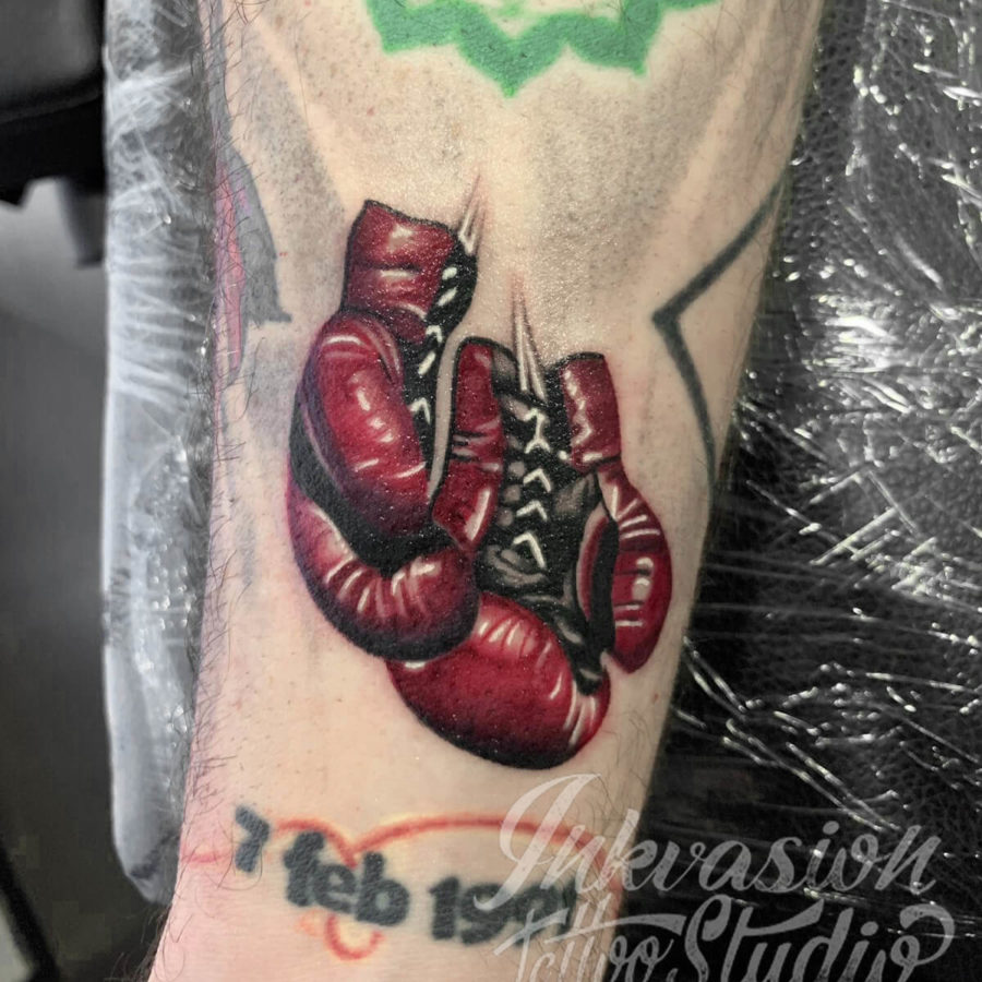 Red Boxing Gloves Tattoo