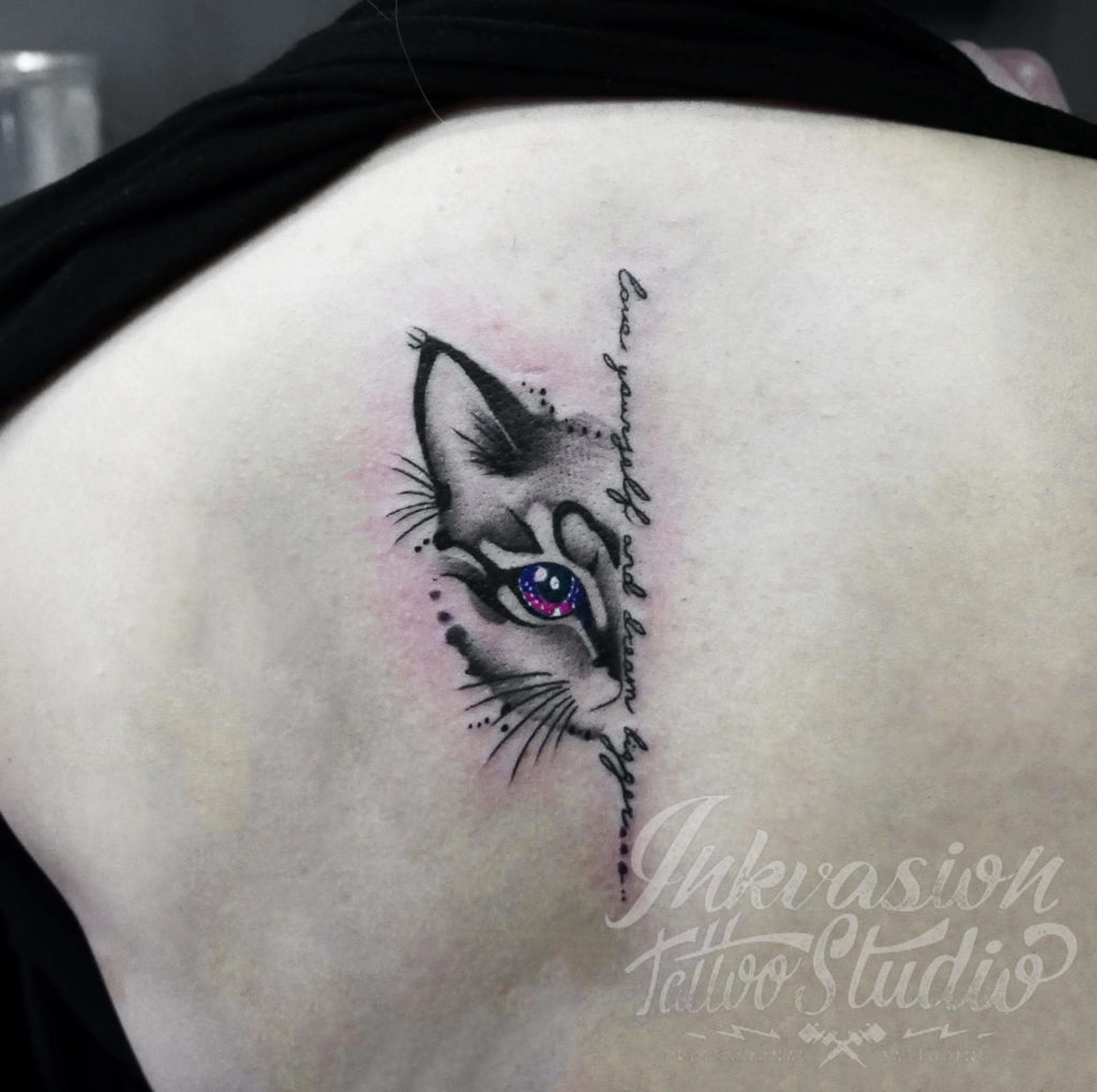 The Widows Peak - 🖤 Cat tattoo by @scottymunster | Facebook