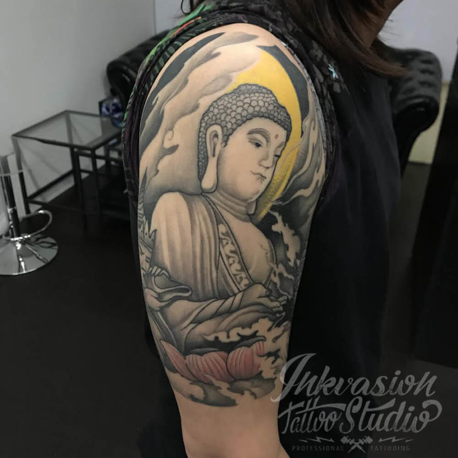 Healed Oriental Buddha Tattoo