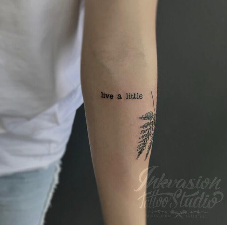 Mashroom Ink on Instagram I love doing tiny precise typewriter font  tattoos like this one  Thank you onairpla  Phrase tattoos Petite  tattoos Subtle tattoos