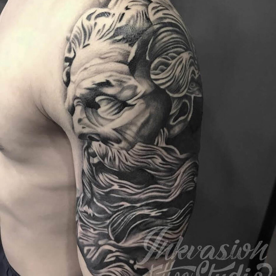 Poseidon Greek God Tattoo