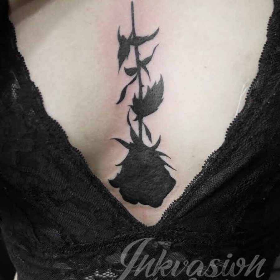Rose Silhouette Tattoo