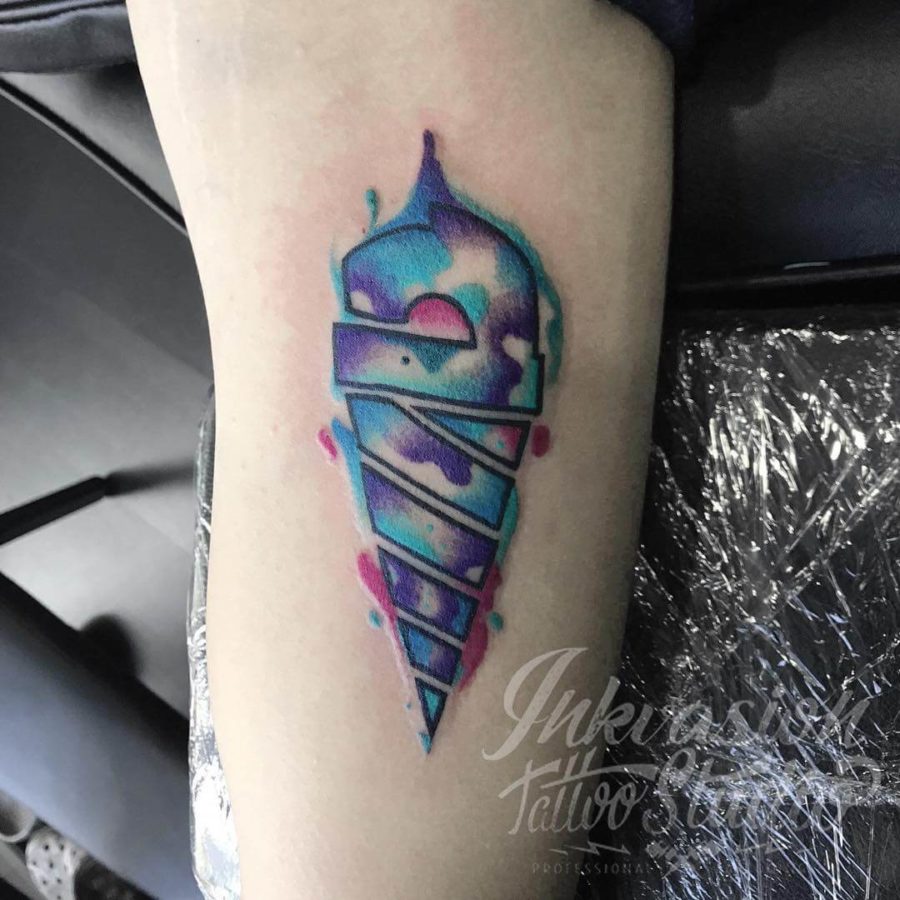 Watercolor Screw Tattoo